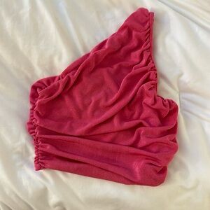 One shoulder ruched top
